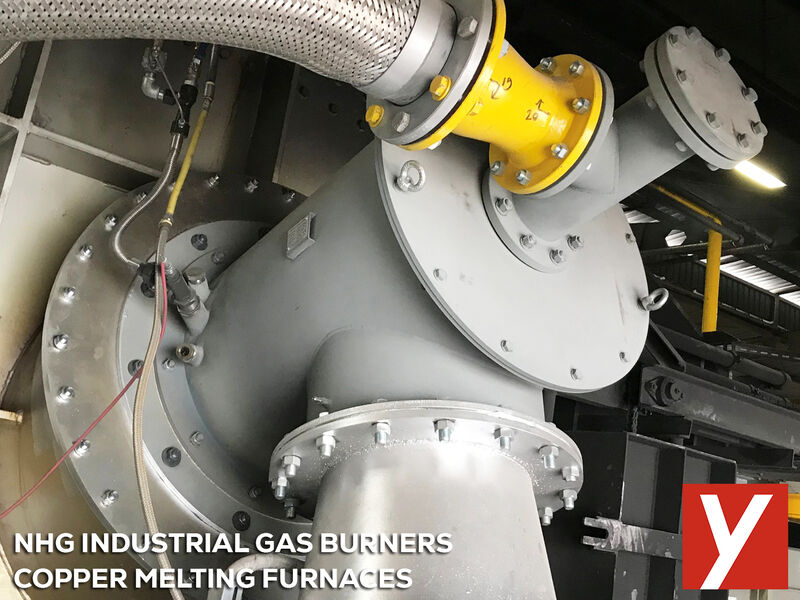 7 MW NHG Industrial Gas Burner for a Copper Melting Furnace
